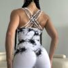 Catsuit Batik Strips blanco modelo de ropa Catsuit Batik Strips blanco modelo de ropa