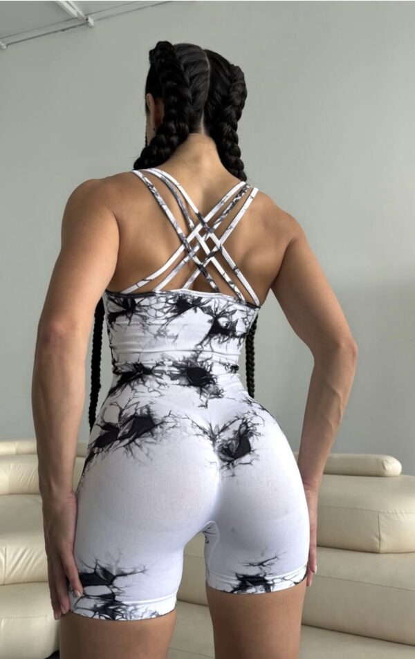 Catsuit Batik Strips blanco modelo de ropa Catsuit Batik Strips blanco modelo de ropa